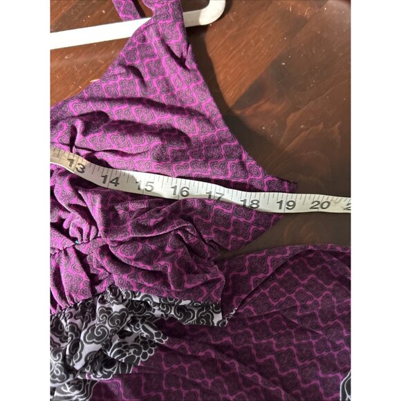 Soma Britney Maxi Patchwork Bandana Dress NEW Medium Purple Whimsigoth Milkmaid - Picture 10 of 10